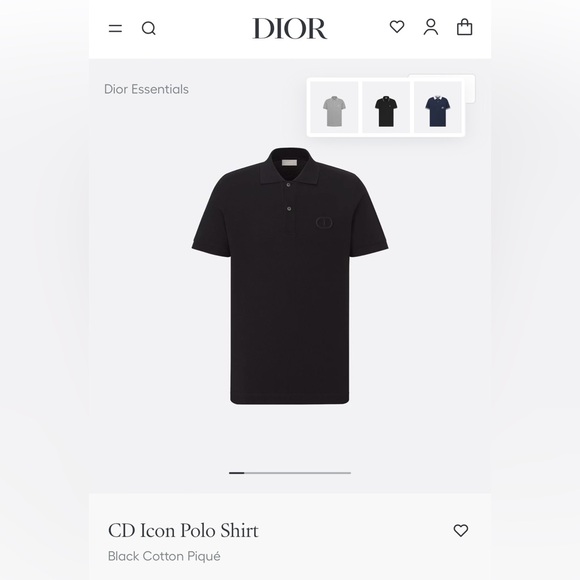 NWT Men’s Size Medium Dior Icon Pique Logo Polo Shirt In Black - Picture 1 of 13